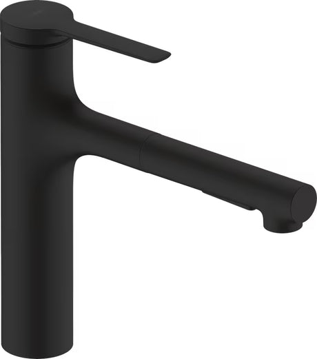 Hansgrohe Zesis M33 armatura za pomivalno korito v mat črni barvi z izvlečno prho