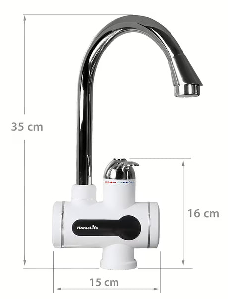 Homelife Digiterm kromirana armatura za pomivalno korito s električnim protočnim grijačem i LED zaslonom temperature