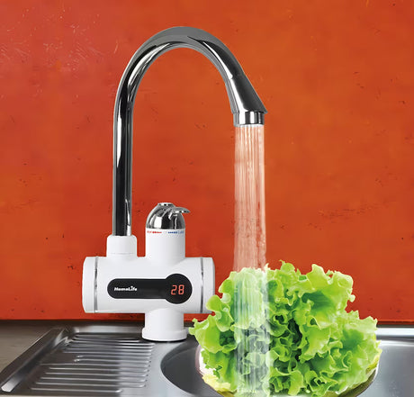 Homelife Digiterm kromirana armatura za pomivalno korito s električnim protočnim grijačem i LED zaslonom temperature