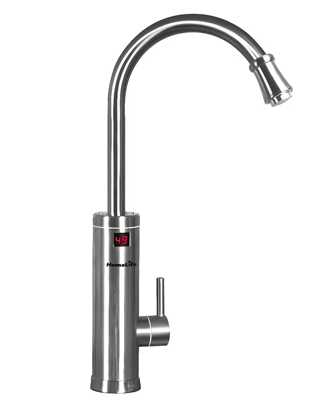 Nerjaveča armatura za pomivalno korito Homelife Inox Digital z električnim grelnikom vode z zaslonom temperature