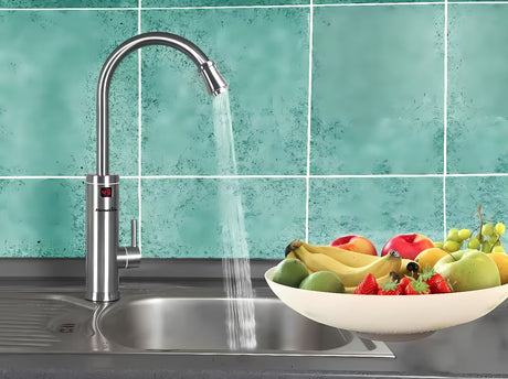 Nerjaveča armatura za pomivalno korito Homelife Inox Digital z električnim grelnikom vode z zaslonom temperature