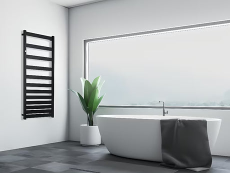 Kombiniran kopalniški radiator Hopa Belti 120,3x50 cm v črni mat barvi