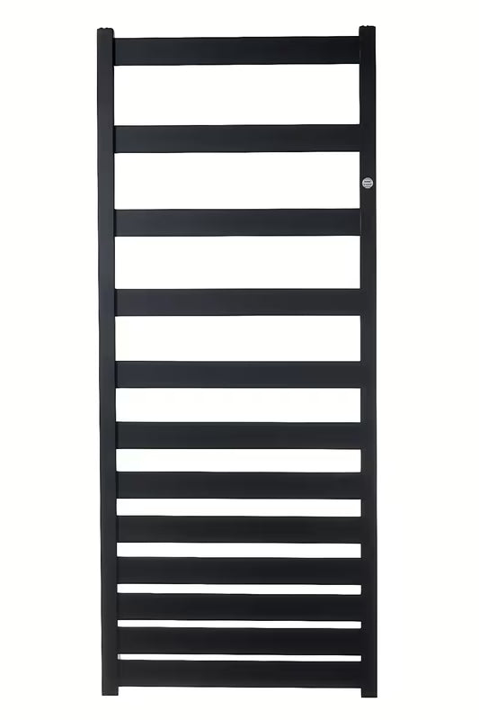 Kombiniran radiator Hopa Belti 60x157,3 cm v črni mat barvi s sredinskim priklopom.