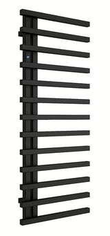 Kombiniran kopalniški radiator Hopa Darvel 123x50 cm v črni mat barvi z lestvičastim dizajnom.