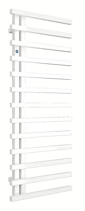 Belo sijajni kombiniran kopalniški radiator Hopa Darvel 173x60 cm z rebrastim dizajnom