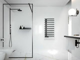 Belo sijajni kombiniran kopalniški radiator Hopa Darvel 173x60 cm z rebrastim dizajnom