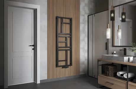 Kombiniran radiator Hopa Mondrian 50x144 cm u crnoj mat boji