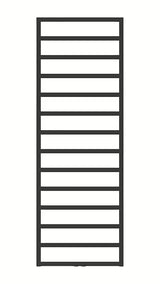Kombiniran kopalniški radiator Hopa Perth 50x120 cm v črni mat barvi z rebrastim dizajnom