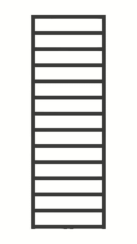 Kombiniran kopalniški radiator Hopa Perth 50x120 cm v črni mat barvi z rebrastim dizajnom