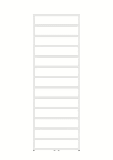 Belo sijajni kombiniran kopalniški radiator Hopa Perth 120x50 cm z rebrastim dizajnom.
