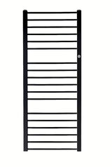 Kombiniran kopalniški radiator Hopa Piko 72,9x43 cm v črni mat barvi z rebrastim dizajnom.