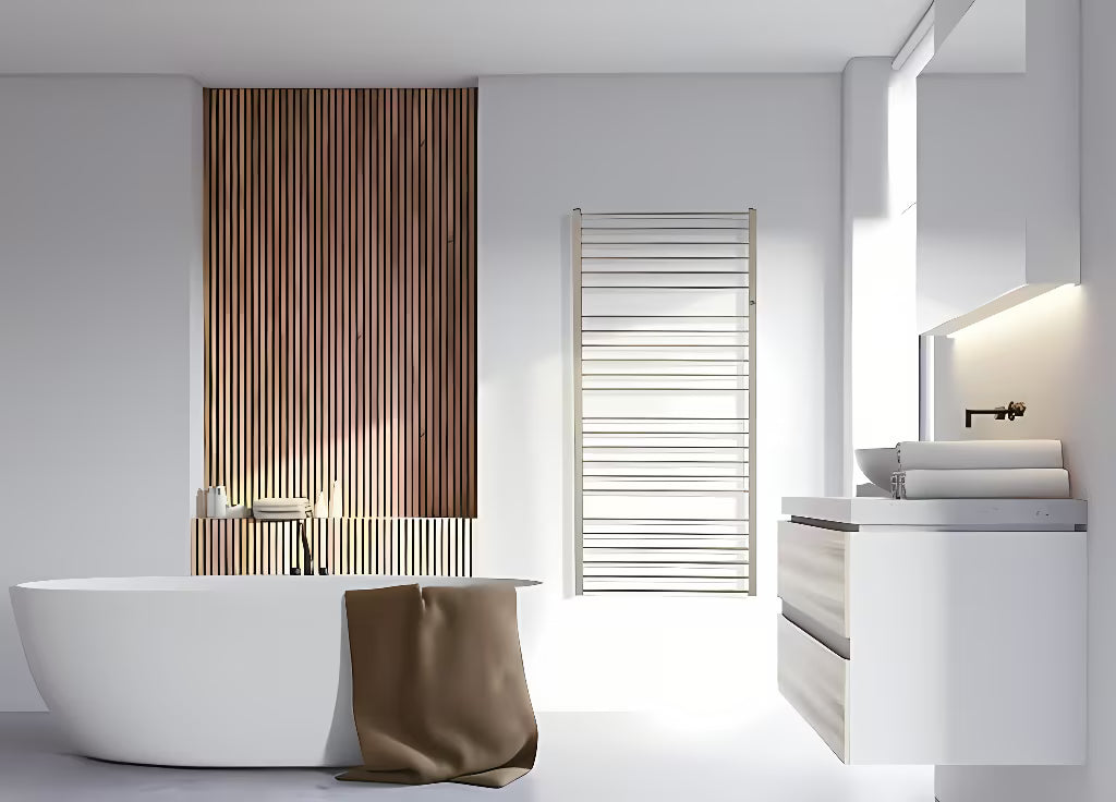 Kombiniran kopalniški radiator Hopa Piko 72,9x43 cm v barvi gold z rebrastim dizajnom