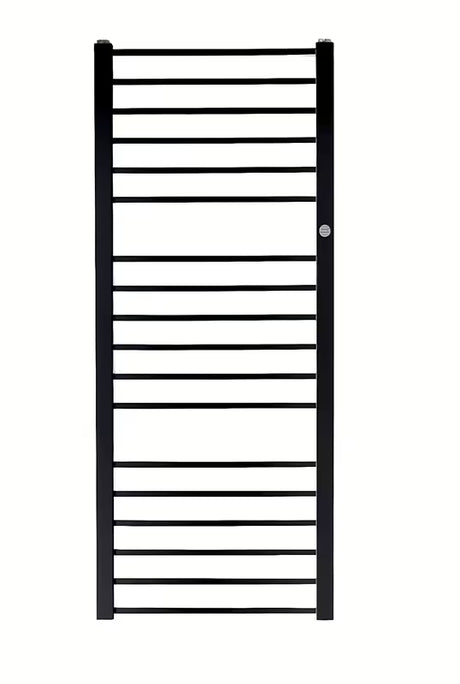 Kombiniran kopalniški radiator Hopa Piko 53x152,9 cm v črni mat barvi z rebrastim dizajnom