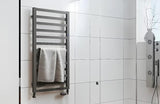 Kombiniran radiator Hopa Poppy 67x40 cm v črni mat barvi za kopalnico.