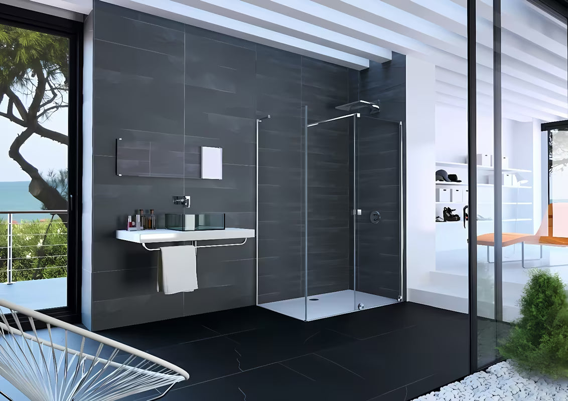 Bočna stena za tuš vrata Hüppe Xtensa pure 90 cm u sjajnom kromu s prozirnim staklom