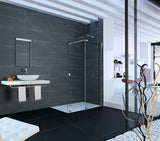 Tuš stena Walk-In Hüppe Xtensa pure 140 cm u sjajnom kromu s prozirnim staklom i kliznim sustavom.