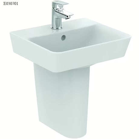 Bel keramični umivalnik Ideal Standard Connect Air 40x35 cm z oglato minimalistično zasnovo