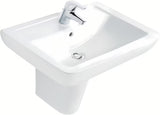 Bel viseče keramični umivalnik Ideal Standard Eurovit 60x46 cm z odprtino pro za armaturo na sredini.