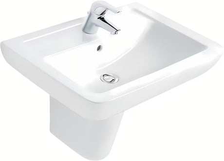 Bel viseče keramični umivalnik Ideal Standard Eurovit 60x46 cm z odprtino pro za armaturo na sredini.
