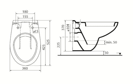 Bijeli viseča WC školjka Ideal Standard Eurovit s dubokim ispiranjem i tehnologijom BoxRim