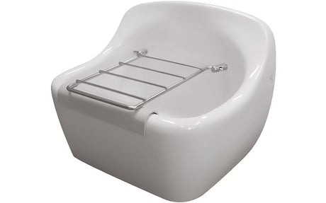 Bel viseča keramični umivalnik izlivno korito Ideal Standard Duoro 45x45 cm iz sintrane keramike z odprtinami za pro rešetko