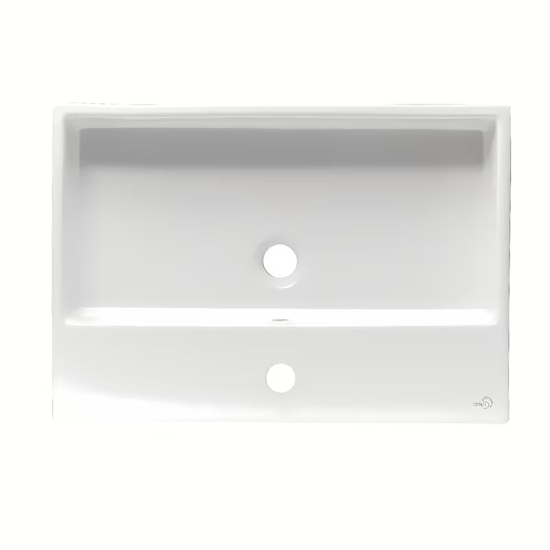 Keramični viseči umivalnik Ideal Standard Strada 70 x 42 cm v beli barvi z odprtino pro za armaturo na sredini.