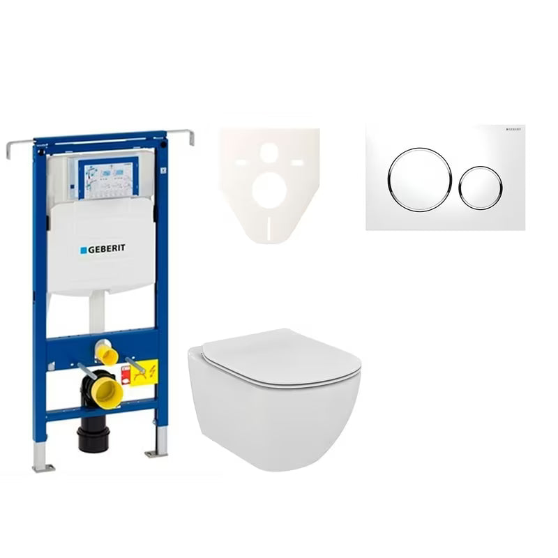 Viseči WC set Ideal Standard Tesi z modulom Geberit Duofix in tipko Sigma 20