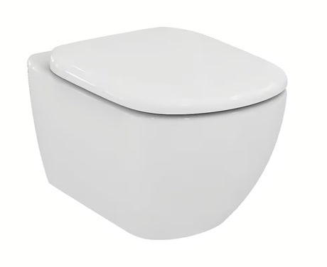 Bel WC deska Ideal Standard Tesi iz duroplasta s tihim zapiranjem mehko Zapiranje Soft Close in wrapover dizajnom.