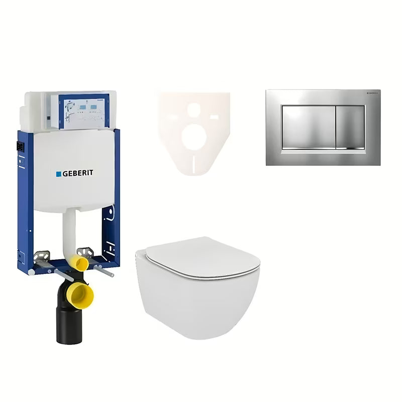 Viseči WC set Ideal Standard Tesi s modulom Geberit Kombifix i tipkom Sigma 30