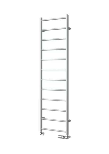 Bel kombiniran radiator Isan Aura 114x30 cm za kopalnico, pro za ogrevanje in sušenje brisač.