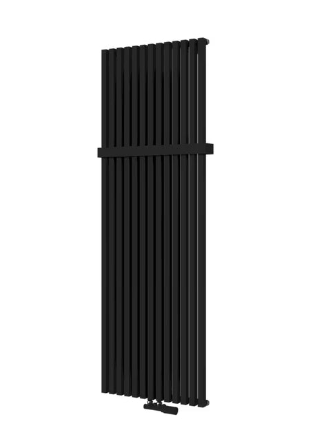 Črno-mat radiator Isan Octava 46,2x150 cm s sredinskim priklopom za centralno ogrevanje