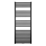 Kombiniran radiator Isan Quadrat v črni mat barvi s sredinskim stenskim priklopom.