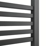 Kombiniran radiator Isan Quadrat v črni mat barvi s sredinskim stenskim priklopom.