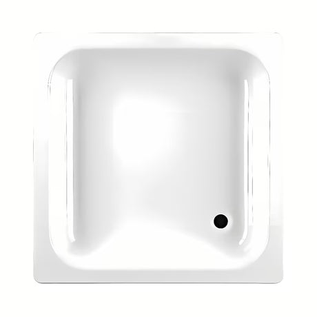 Bela kvadratna tuš kad Jika iz emajliranega jekla v dimenziji 80 x 80 cm