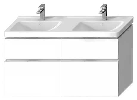 Bela viseča omarica pod umivalnikom Jika Cubito 128x46,7x68,3 cm s štirimi predali