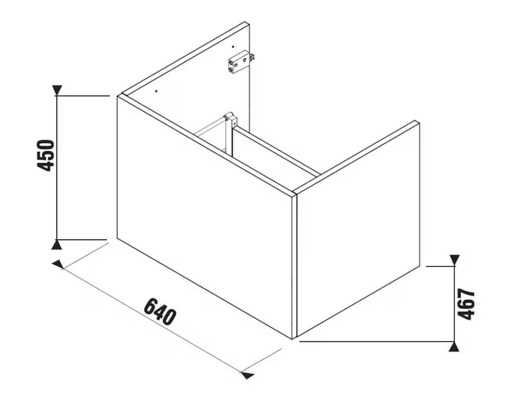 Bijeli viseča kopalniška omarica pod pult Jika Cubito s jednom ladicom i Push otvaranjem.