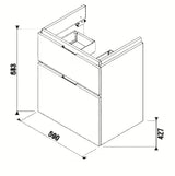 Bijeli viseča omarica pod umivalnikom Jika Cubito s dvije ladice, dimenzija 59x43,1x68,3 cm.