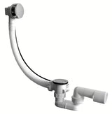Sifon za Kad Avtomatik Jika Deep u krom izvedbi s upravljanjem sajlom i fleksibilnim preljevom.