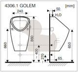 Bijeli pisoarji Jika Golem s vanjskim dovodom u klasičnoj izvedbi