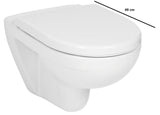 Viseča WC Školjka Jika Lyra Plus iz bele keramike z varčnim splakovanjem DualFlush in zadnjim odtokom.