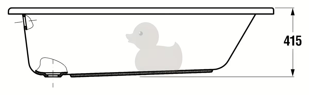 Pravokotna akrilna kad Jika Lyra Plus 170 x 70 cm pro za levo in desno izvedbo