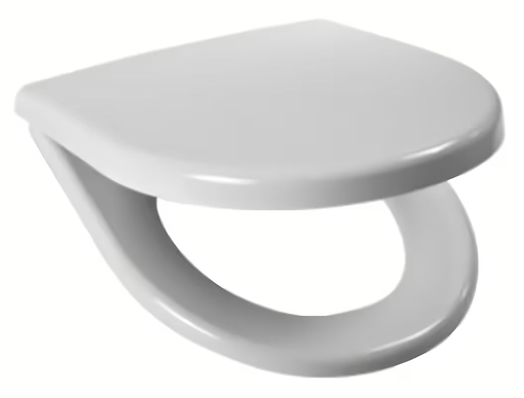 Bel WC deska Jika Lyra Plus iz duroplasta s tehnologijo mehko Zapiranje Soft Close in plastičnimi tečaji.