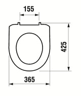 Beli WC deska Jika Lyra Plus iz termoplasta s plastičnimi tečaji pro viseči WC-školjko.