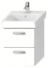 Bela viseča omarica pod umivalnikom Jika Lyra Plus Viva 44x40,1x55 cm s sijajem na čelnih površinah