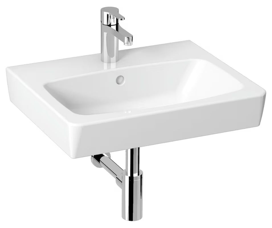 Beli keramični pohištveni umivalnik Jika Lyra Plus Viva z odprtino pro za armaturo na sredini