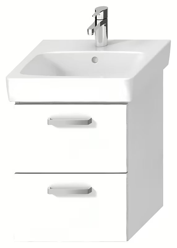 Bijeli viseča omarica pod umivalnikom Jika Lyra Plus Viva 44x40,1x55 cm sa sjajnom završnom obradom fronti