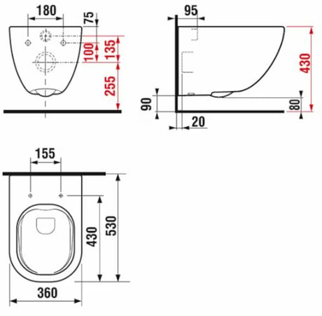 Bela viseča WC školjka Jika Mio z izvedbo Rimless brez splakovalnega kroga in skritim pritrjevanjem.