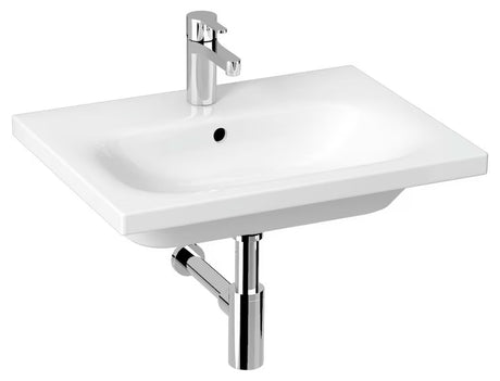 Viseče keramični umivalnik Jika Mio-N 60x45 cm v beli barvi z odprtino pro za armaturo na sredini