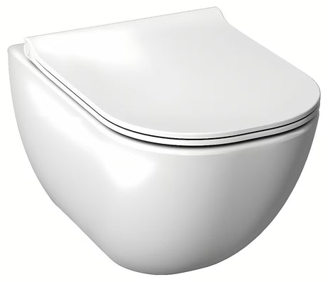 Bel duroplastni WC deska Jika Mio-N z mehko Zapiranje Soft Close in nerjavnimi nosilci v tanki SLIM izvedbi.