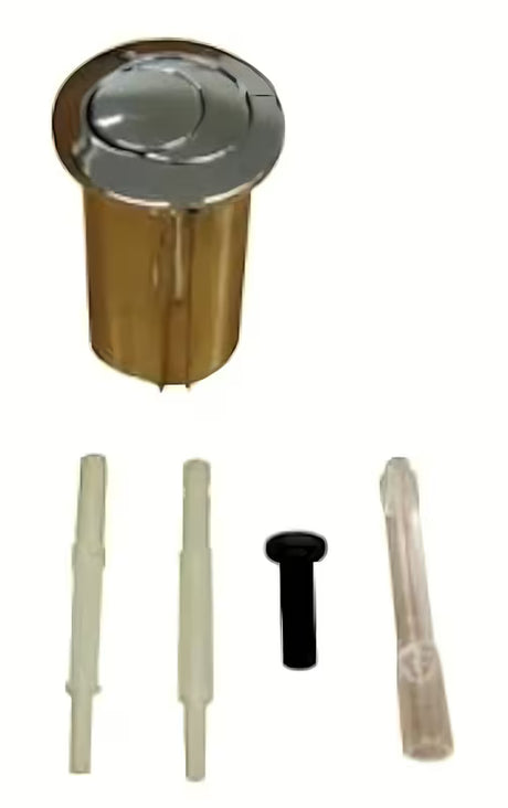 Bijela aktivirna tipka Jika Mio DualFlush duga s sjajnom kromiranom završnom obradom